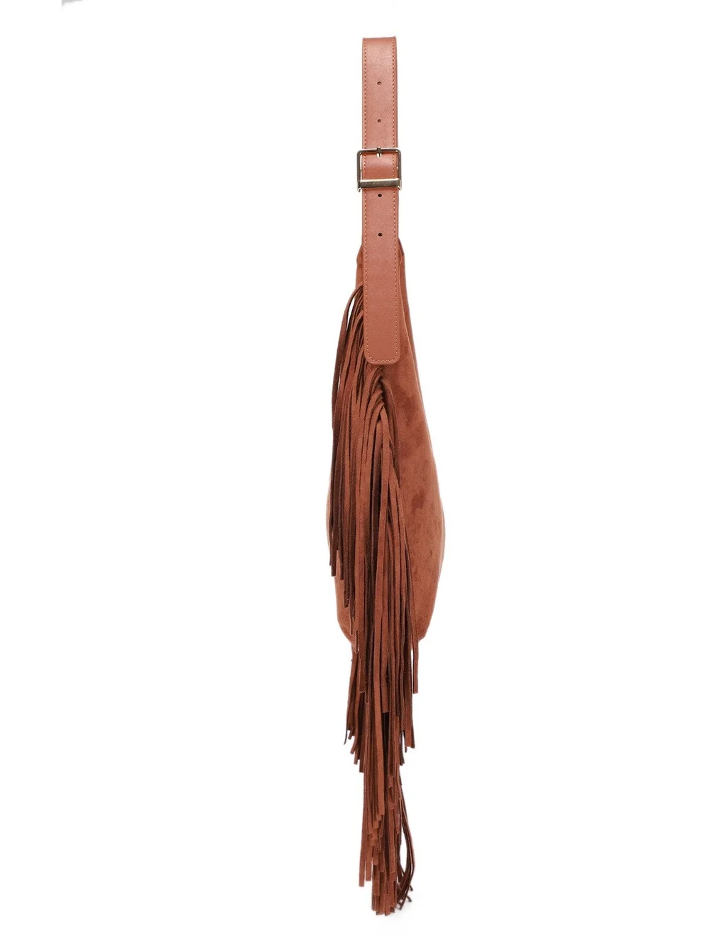 Suede Fringe Hobo Bag